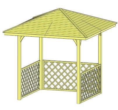 Беседка в саду рисунок простой