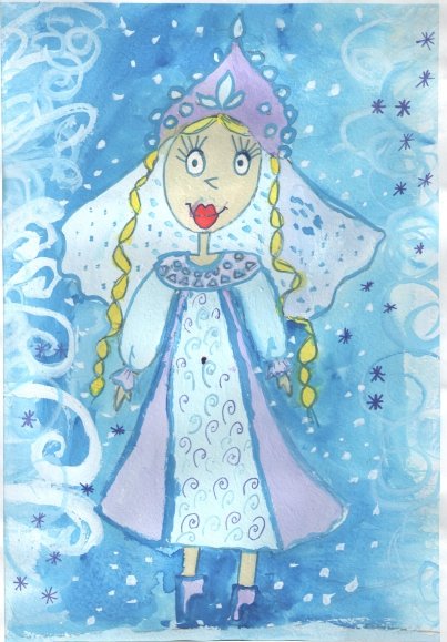 Девочка Снегурочка рисунок