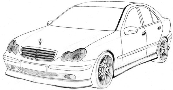 Mercedes Benz w210 drawing