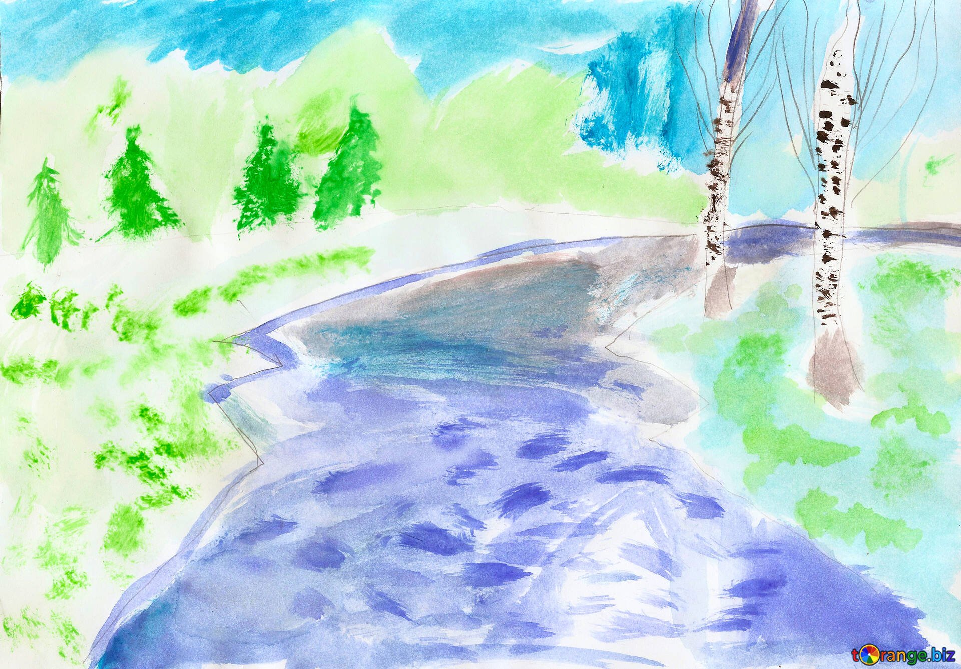 Рисунок на тему река