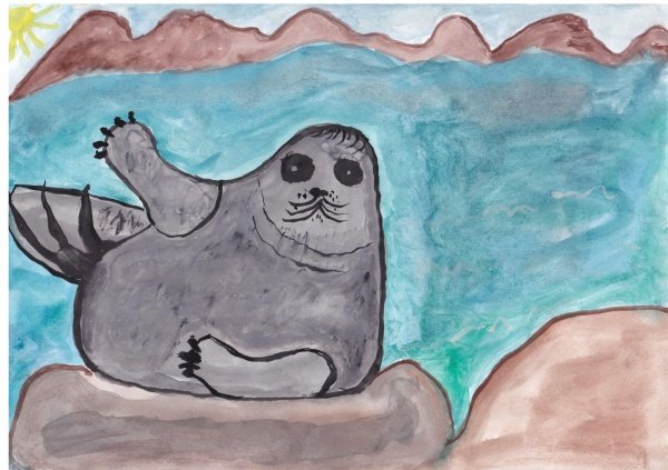 Рисунок Байкала детский