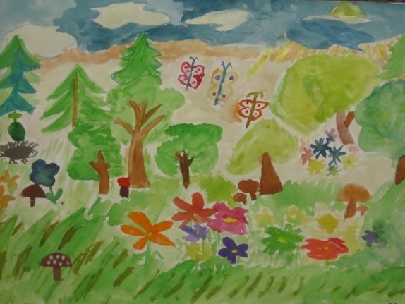 Рисование Лесная Полянка