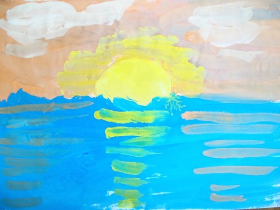 Рисование морского пейзажа в детском саду