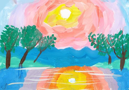 Восход рисунок детский