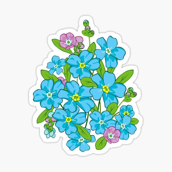 Цветочки незабудки для вырезания