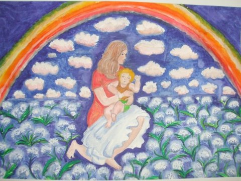 Малыш в колыбельке картина