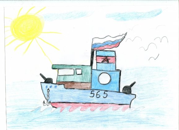 Нарисовать катер детям