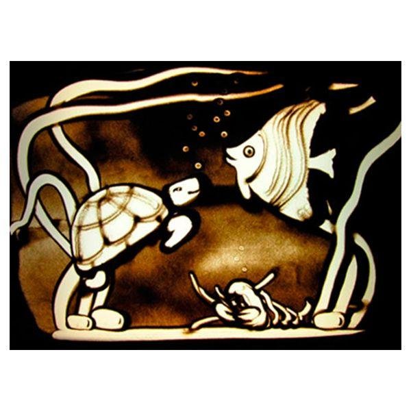 Рисуем песком на стекле для детей