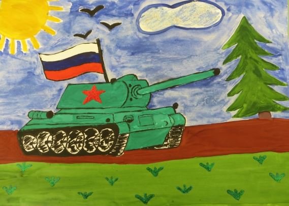 Танкист рисунок детский