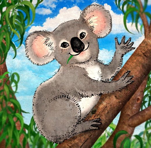 Рисование коала для детей