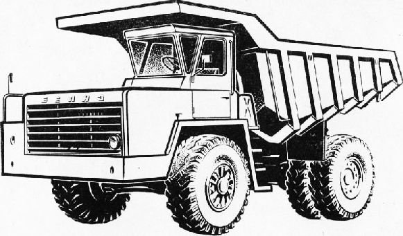 Раскраски карьерный самосвал БЕЛАЗ