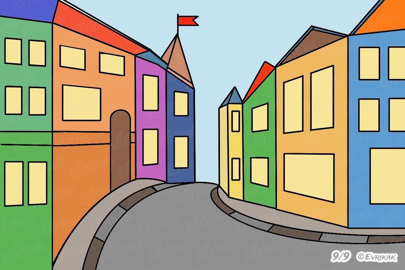 Нарисовать улицу с домами