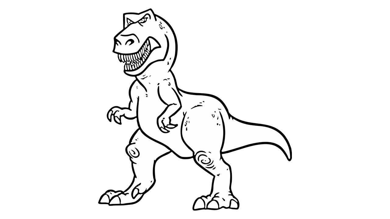 Динозавр рисунок для детей карандашом