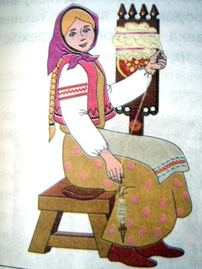 Веретено и прялка на Руси