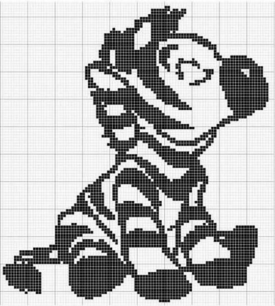 Черно-белая вышивка крестом