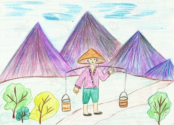 Детский рисунок на тему Китай