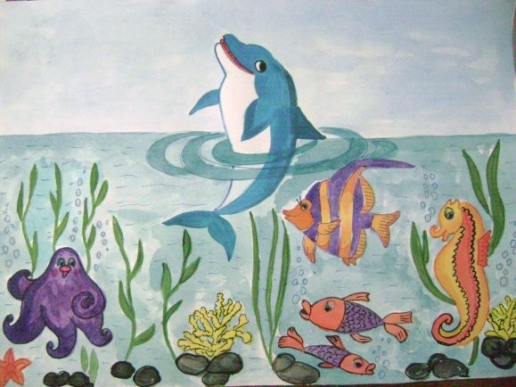 Рисование на тему морские обитатели