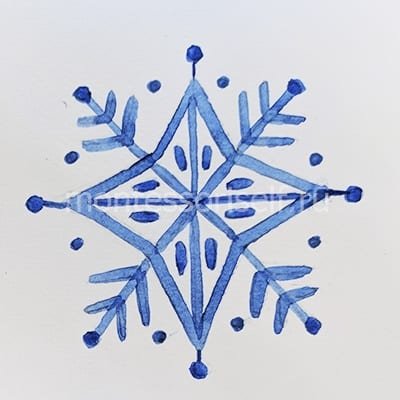 Рисование снежинок красками