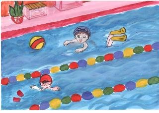 Рисунки бассейна детские