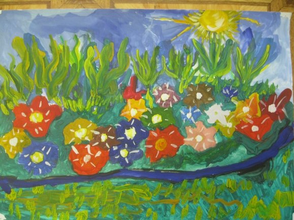 Клумба рисунок для детей