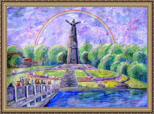 Залив Чебоксары рисунок