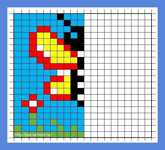 Мозаика рисунок на клетки