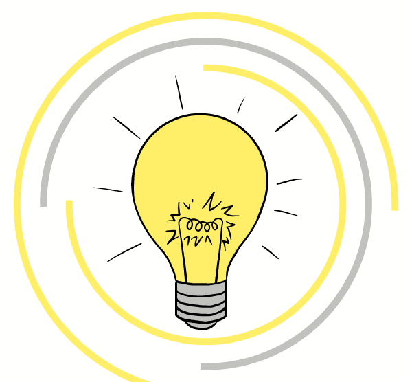 Нарисованная лампочка идея