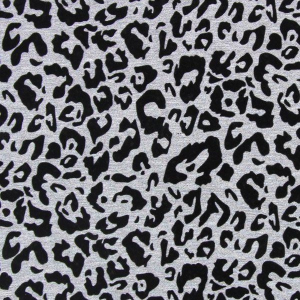 Черная стрейч сетка принт флок