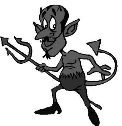 Чёрт на прозрачном фоне