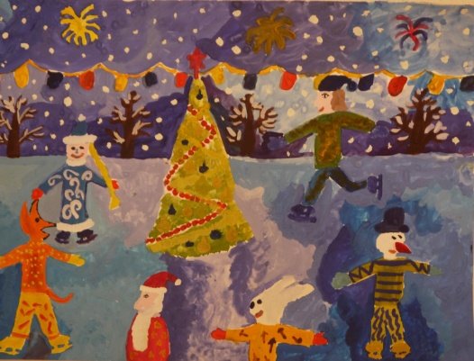 Рисование новогодний праздник