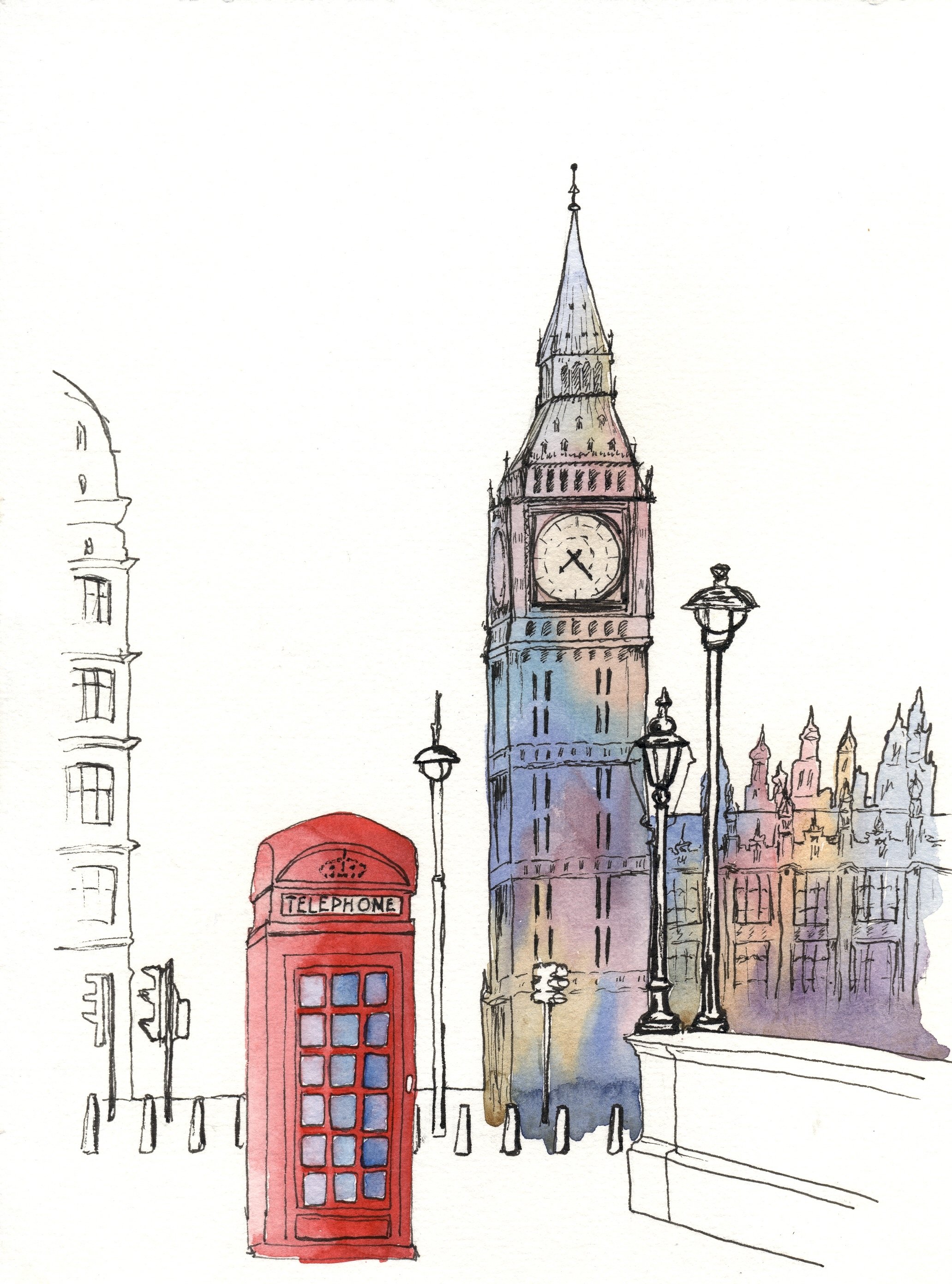 Лондон Биг Бен рисунок