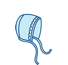 Нарисовать детский чепчик