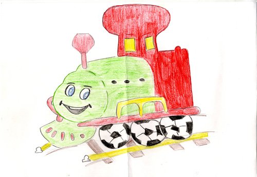 Локомотив детский рисунок