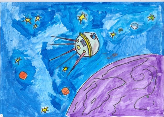 Спутник детский рисунок (61 фото) » Рисунки для срисовки и не только