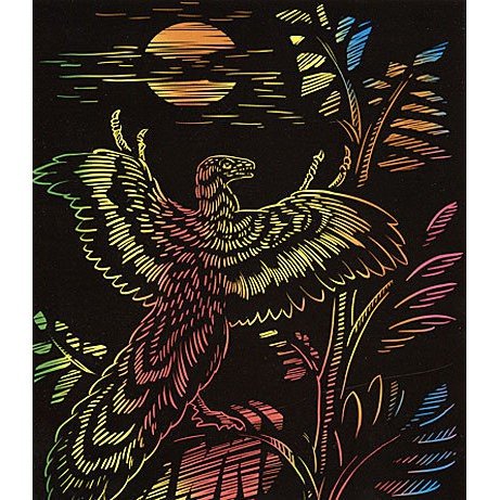 Гравюра с цветной основой "Археоптерикс" гр-079