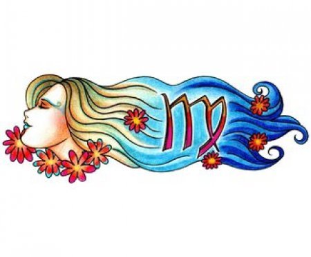 Эскиз цветы и знак зодиака Дева