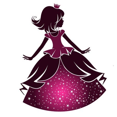 Силуэт девочки с короной