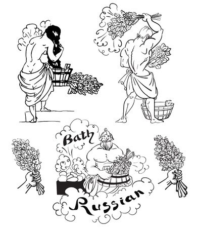 Контурные рисунки баня