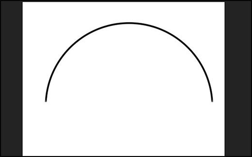 Полукруглая линия на белом фоне