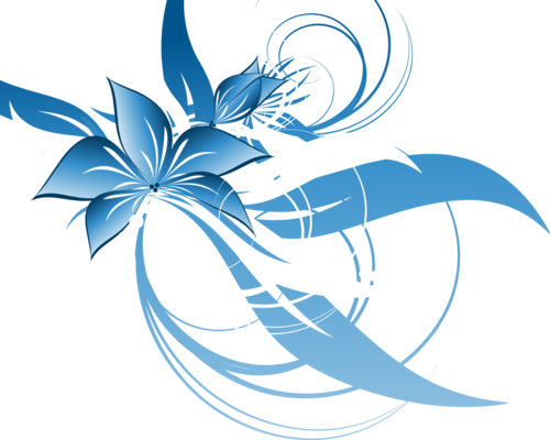 Голубые лилии на прозрачном фоне