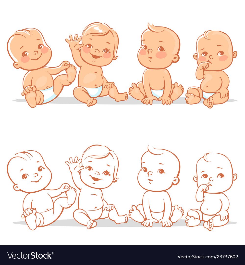 Нарисовать детей новорожденных