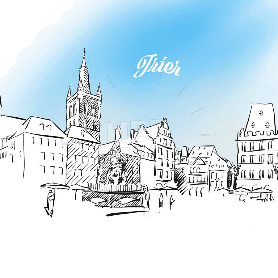 Лёгкий рисунок немецкого города