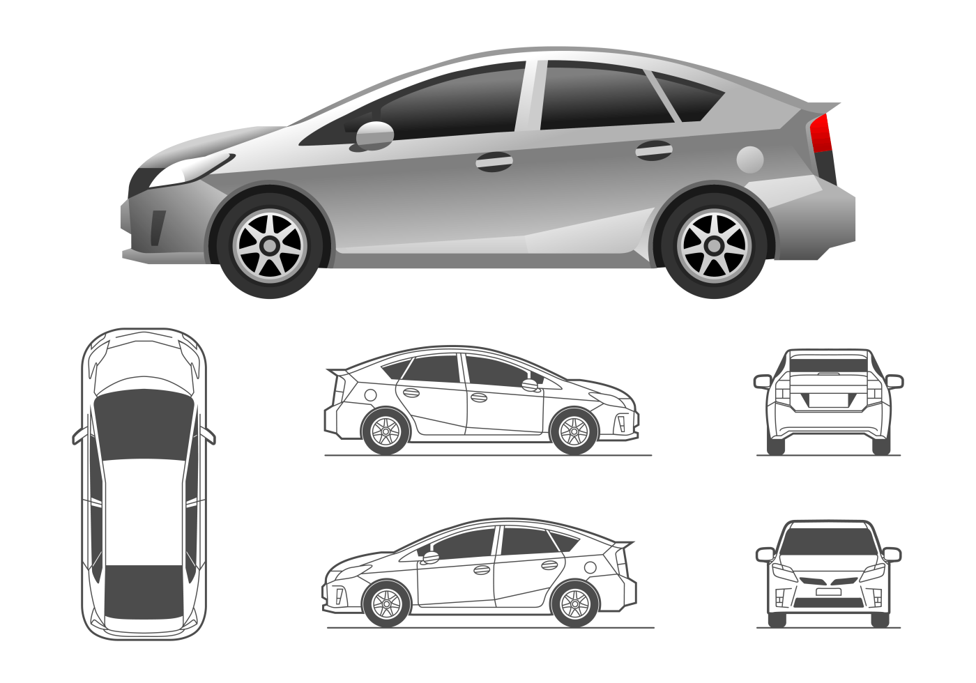 Toyota Prius чертеж