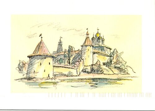 Псковский Кремль гравюра