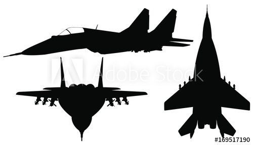 Силуэт самолета миг-29