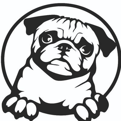 Мопс трафарет