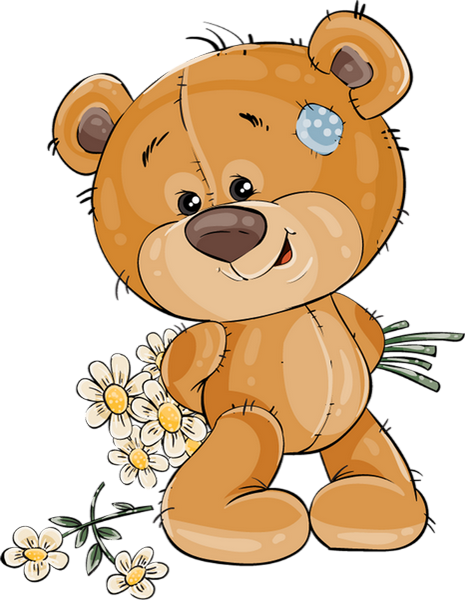 Мультяшный мишка на прозрачном фоне