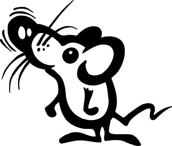 Мышка веселая силуэт
