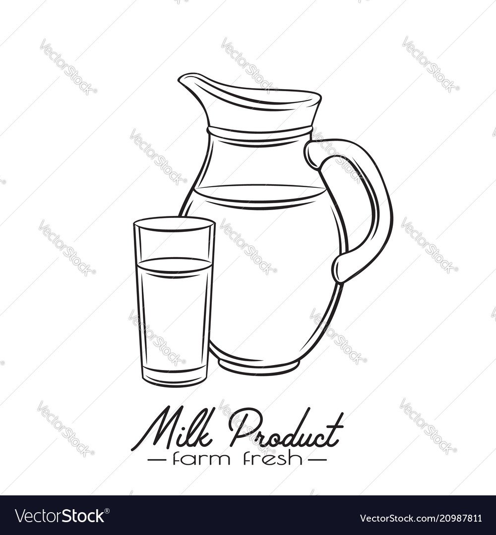 Кувшин молока рисунок