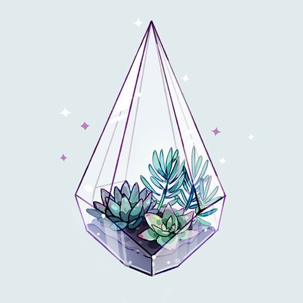 Флорариум акварель